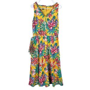 Talbots Yellow Floral Midi Dress